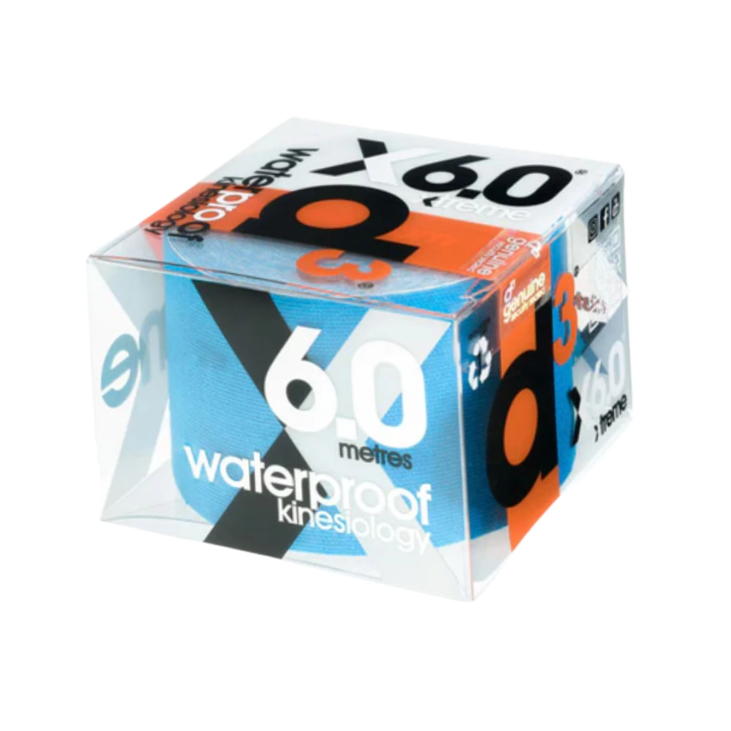 D3 X6.0 Xtreme Waterproof Kinesiology Tape (assorted Colours inside) Electric Blue 50mm x 6m Medical Tape & Bandages D3