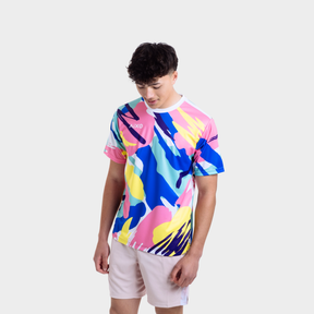 Aixo Abstract T-Shirt Mens (Multicolour Dark)