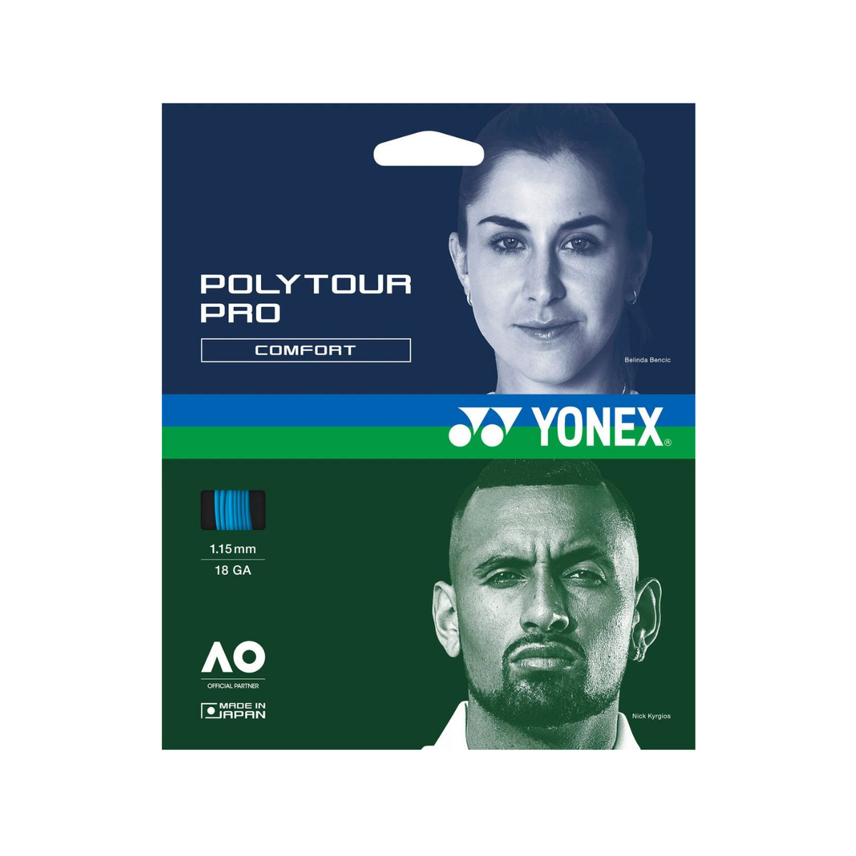 Yonex Polytour Pro 1.15mm Tennis String Set (12m) - Blue
