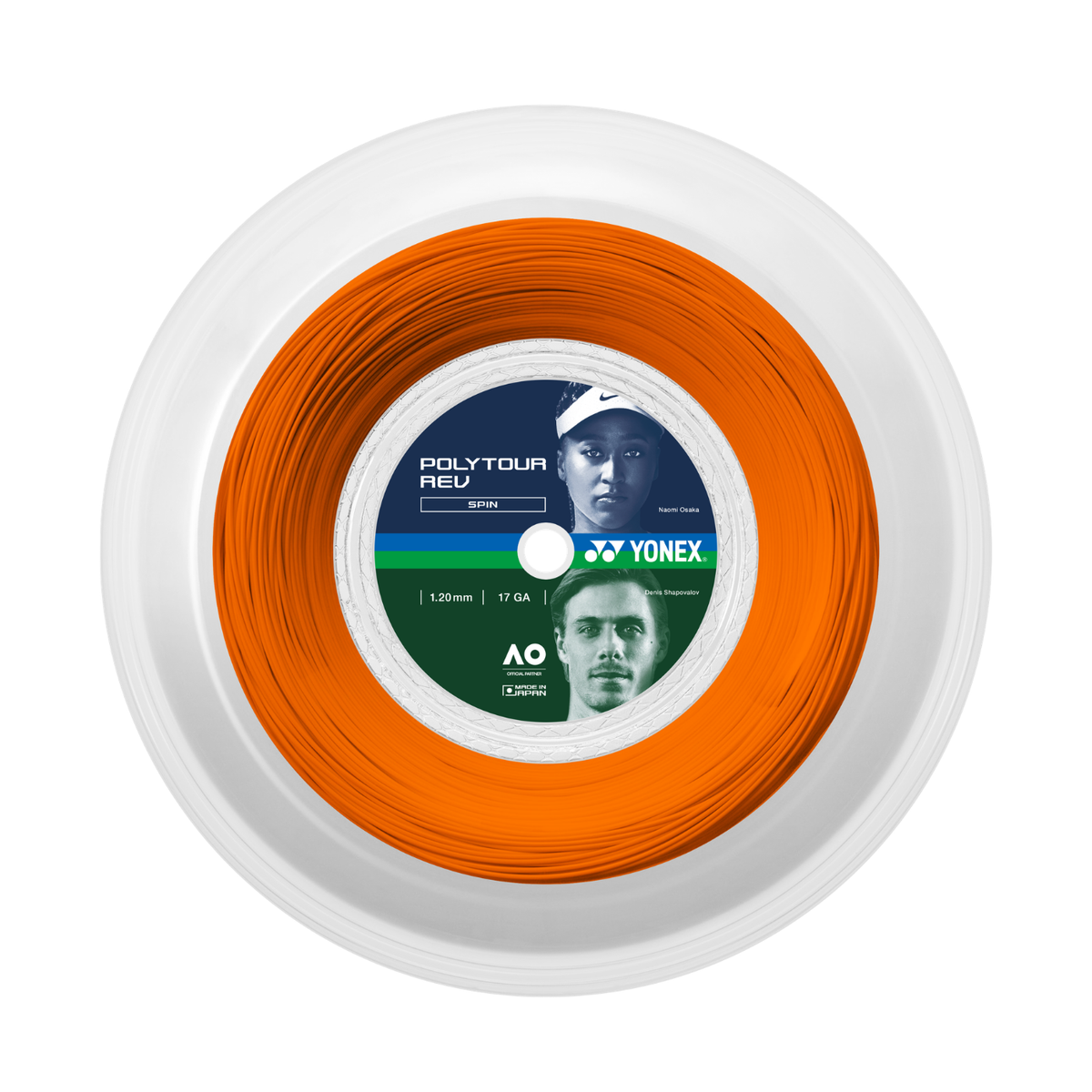 Yonex Polytour Rev 1.20mm Tennis String Reel (200m) - Orange
