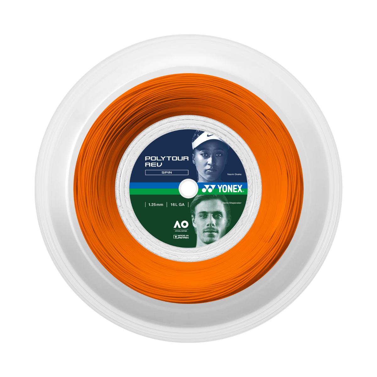 Yonex Polytour Rev 1.25mm Tennis String Reel (200m) - Orange