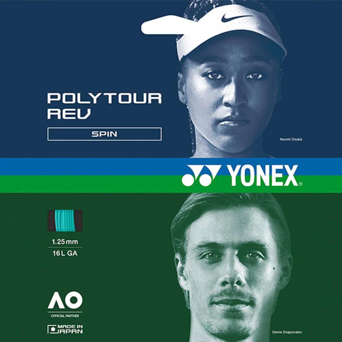 Yonex Polytour Rev 1.25mm 200m Reel Tennis String Mint String (Reel) Yonex
