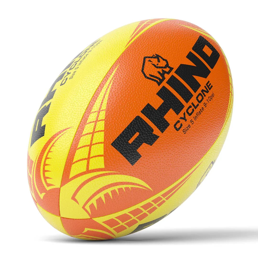 Rhino Cyclone Rugby Training Ball - Orange/Pink