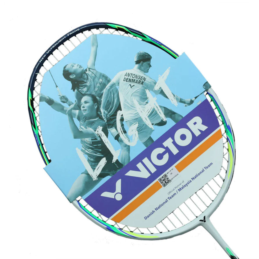 Victor Auraspeed Lightfighter 80A Badminton Racket Unstrung - Pearl White