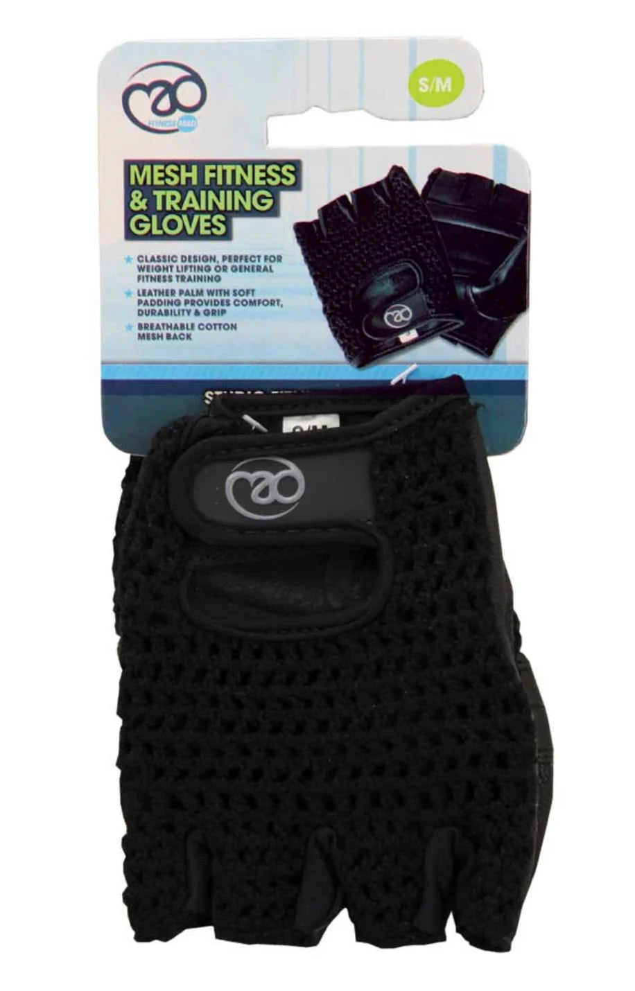 Fitness-Mad Mesh Fitness Gloves - Black