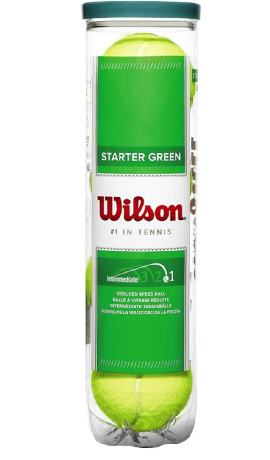 WILSON STARTER PLAY 4 Tennis Ball Tube Green Stage 1 Junior WRT137400+ Tennis Balls Wilson