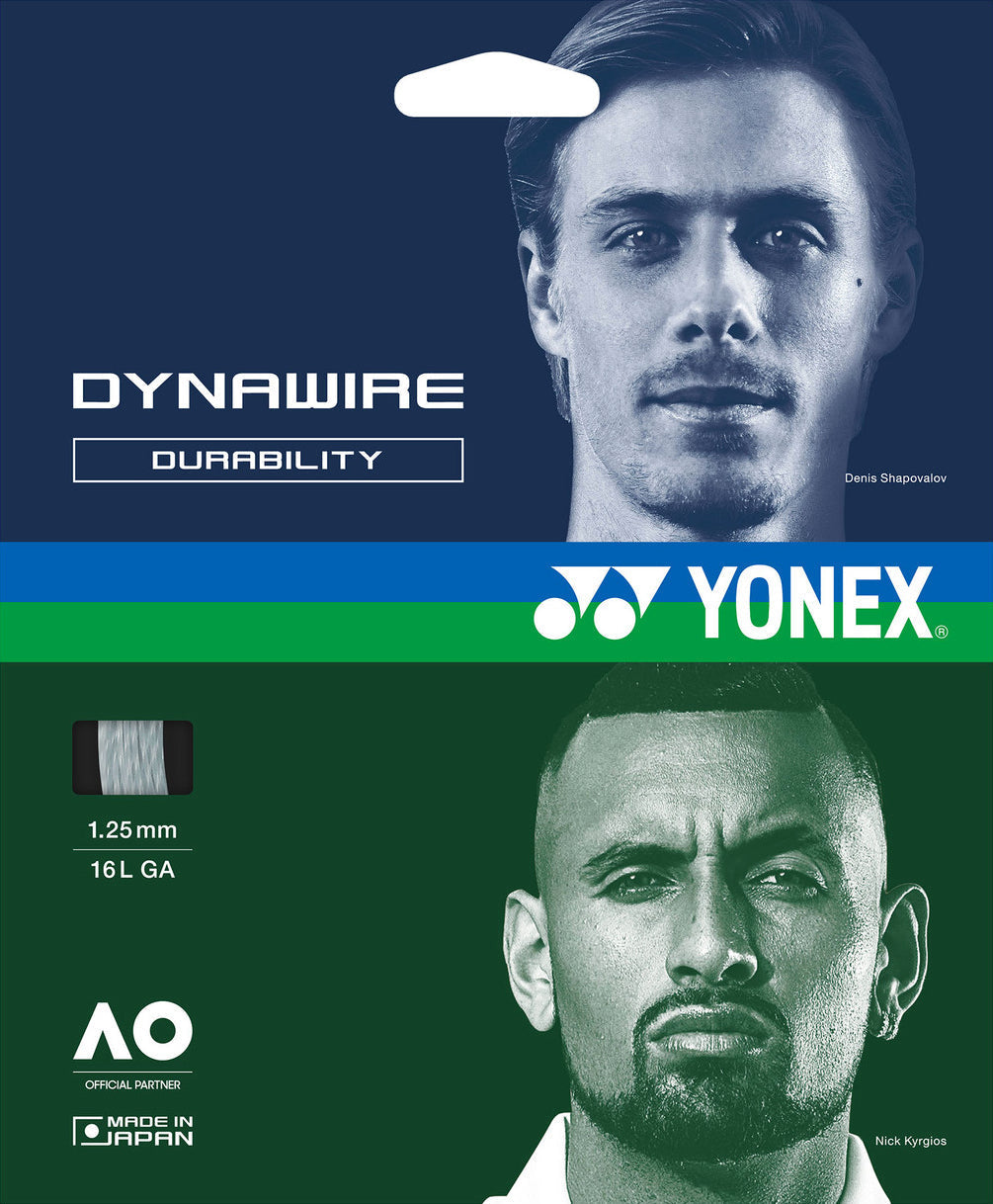Yonex Dynawire 1.25mm 12m Set Tennis String 12m Set WHITE SILVER String (Packs) Yonex