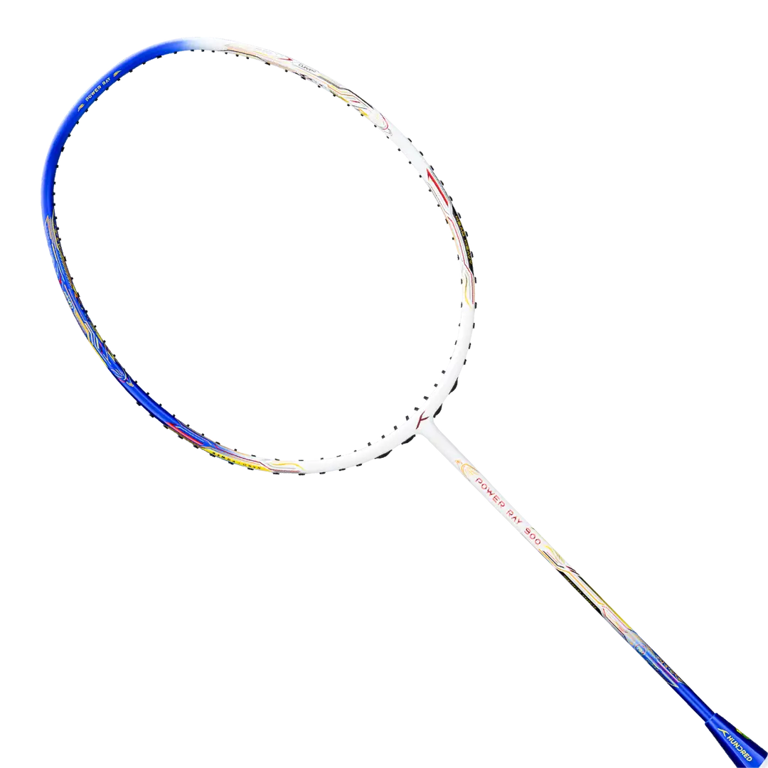 Hundred Power Ray 900 Badminton Racket - White/Blue Badminton Rackets Hundred