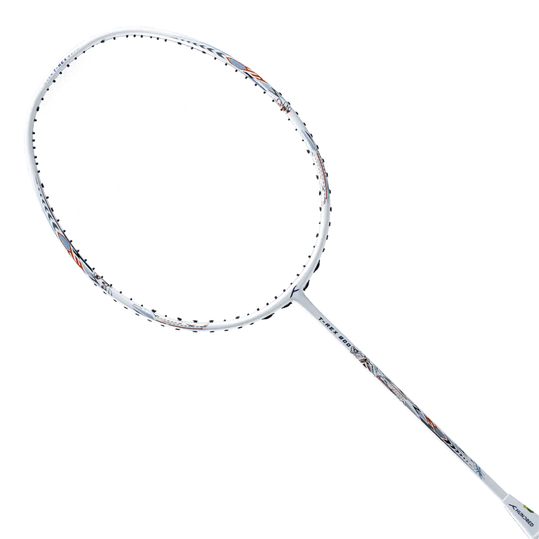 Hundred T-Rex 800 Badminton Racket - White Badminton Rackets Hundred
