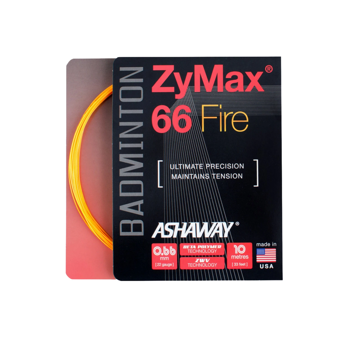 Ashaway ZyMax 66 Fire String (10m Set) Orange Clearance Ashaway