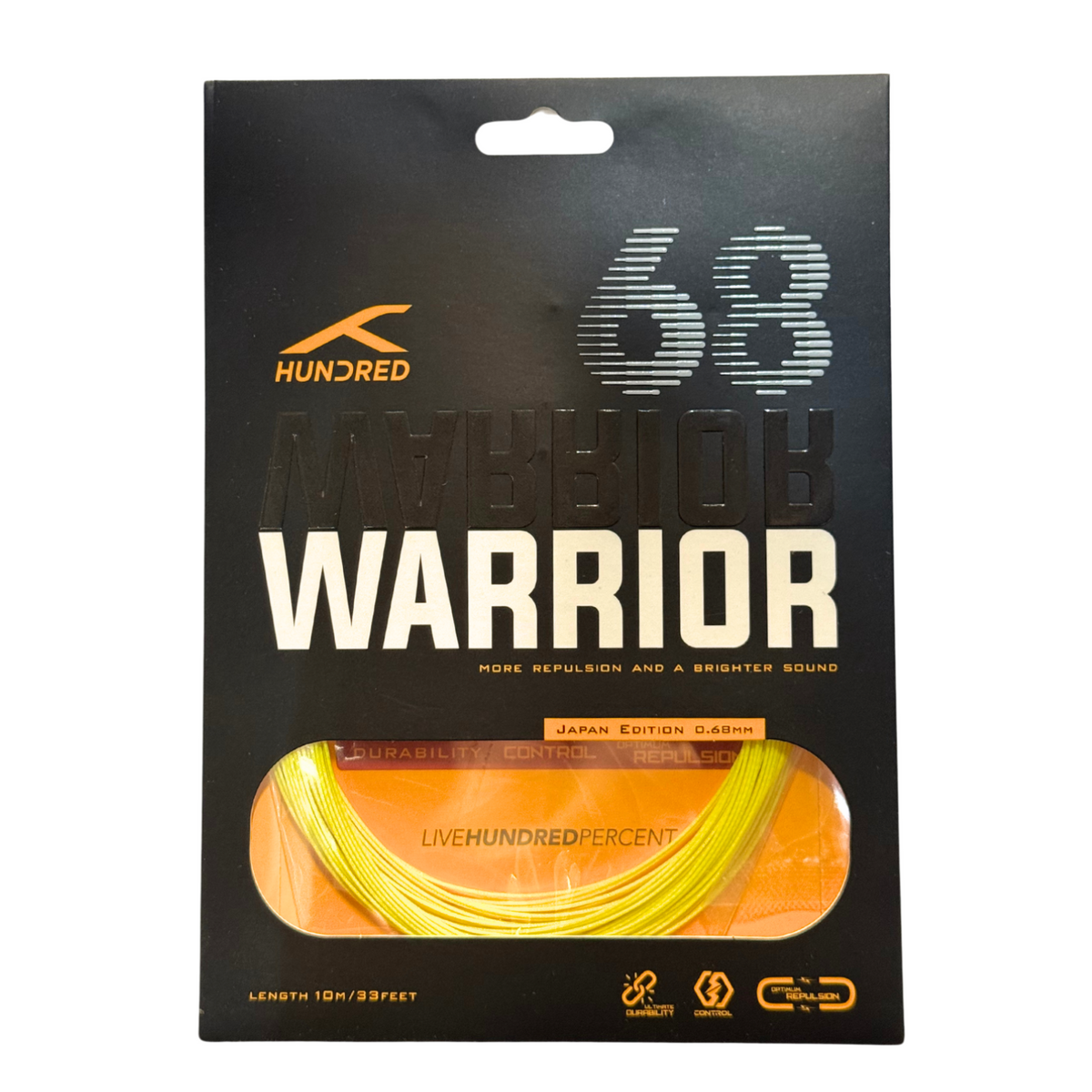 Hundred 68 Warrior Badminton String (0.68mm) - Sorbet Lime String (Packs) Hundred