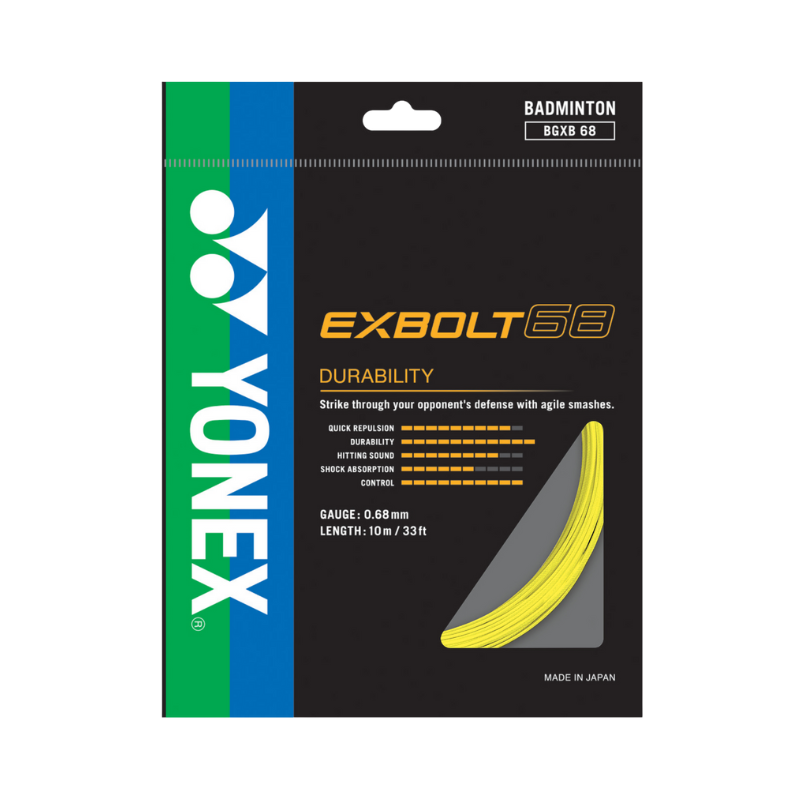 Yonex Exbolt 68 Badminton String (10m Set) Yellow String (Packs) Yonex