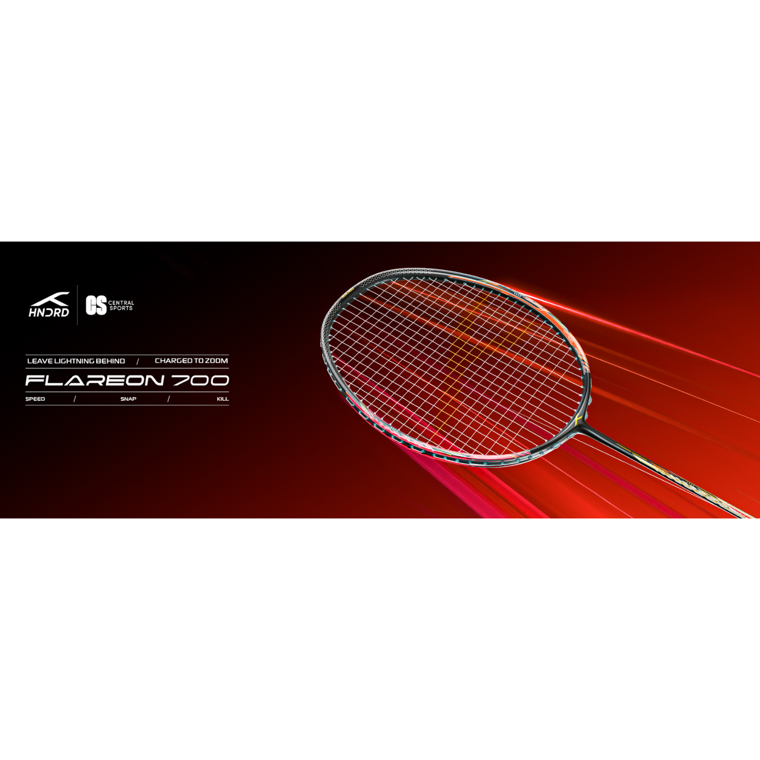 Hundred Flareon 700 Badminton Racket - Black/Orange Badminton Rackets Hundred