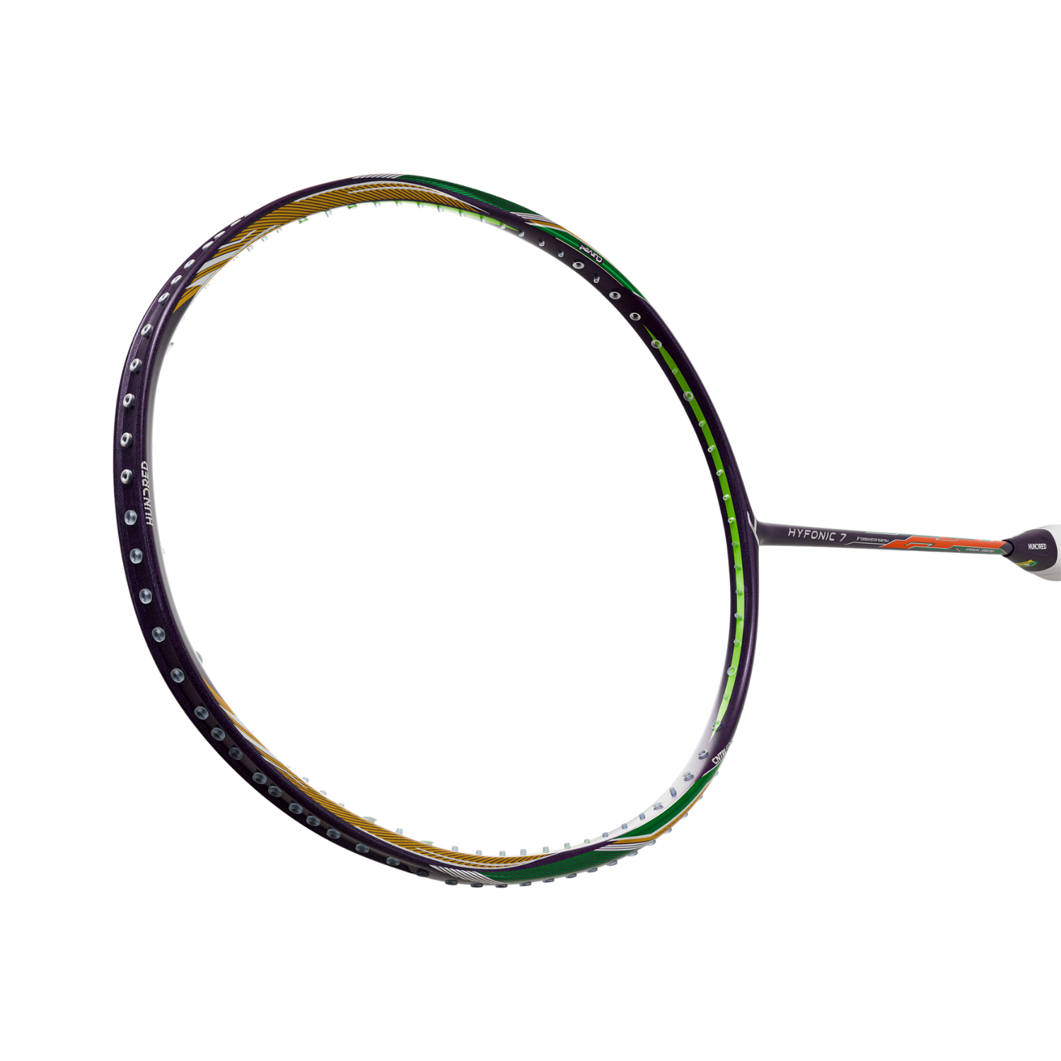 Hundred Hyfonic 7 Badminton Racket - Purple/Green Badminton Rackets Hundred