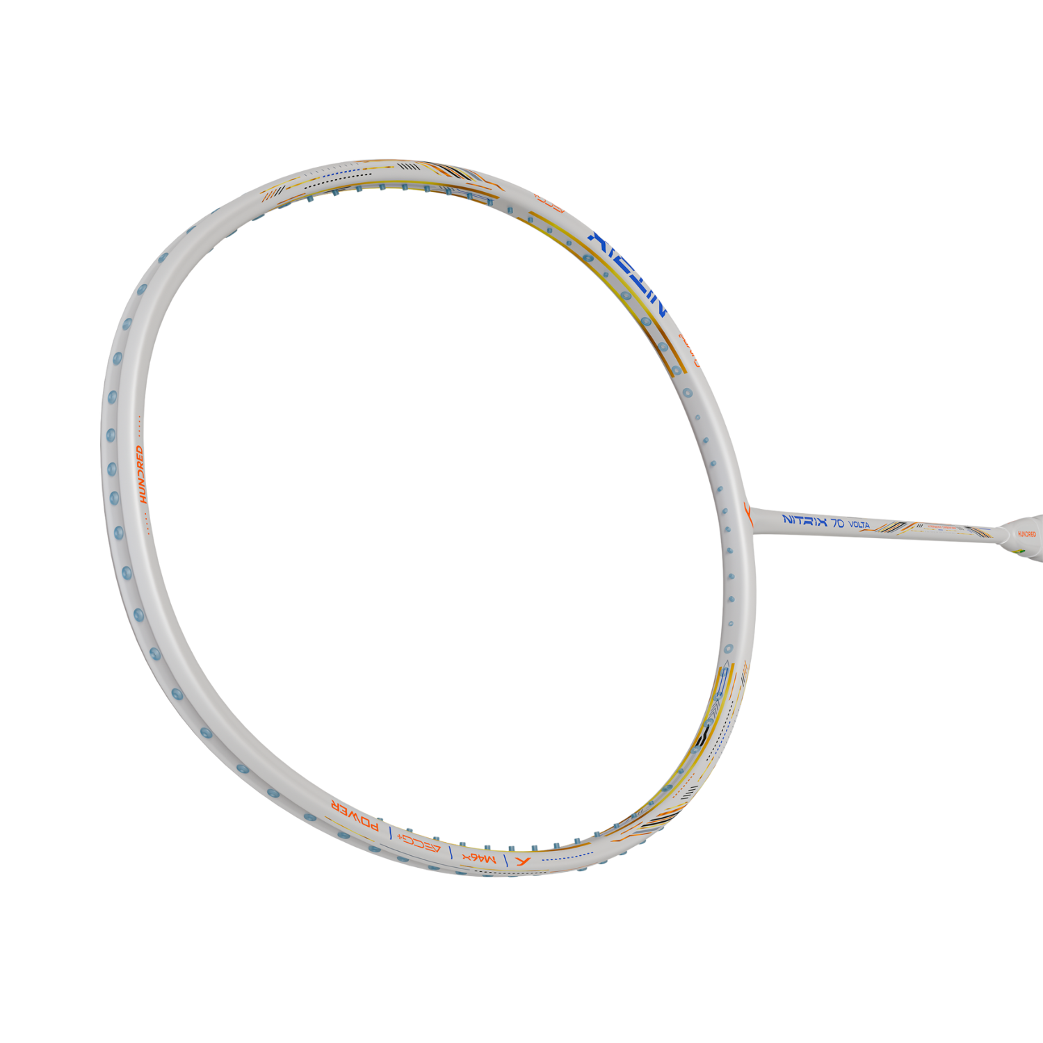 Hundred Nitrix 70 Volta Badminton Racket - White Badminton Rackets Hundred