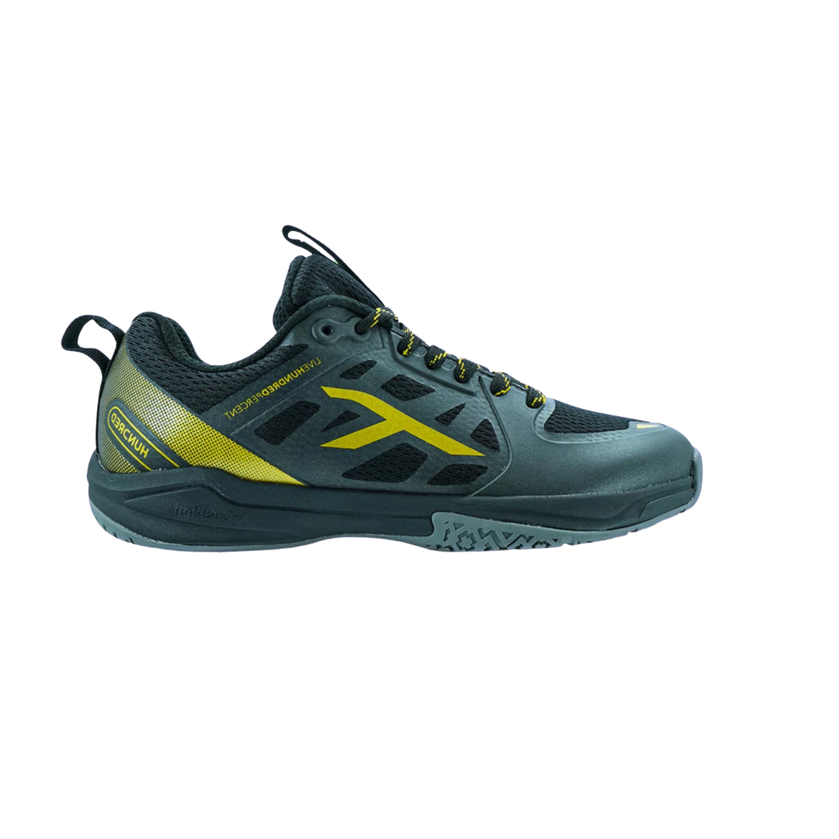 Hundred Velocity Z Badminton Shoes - Black/Gold Badminton Shoes Hundred