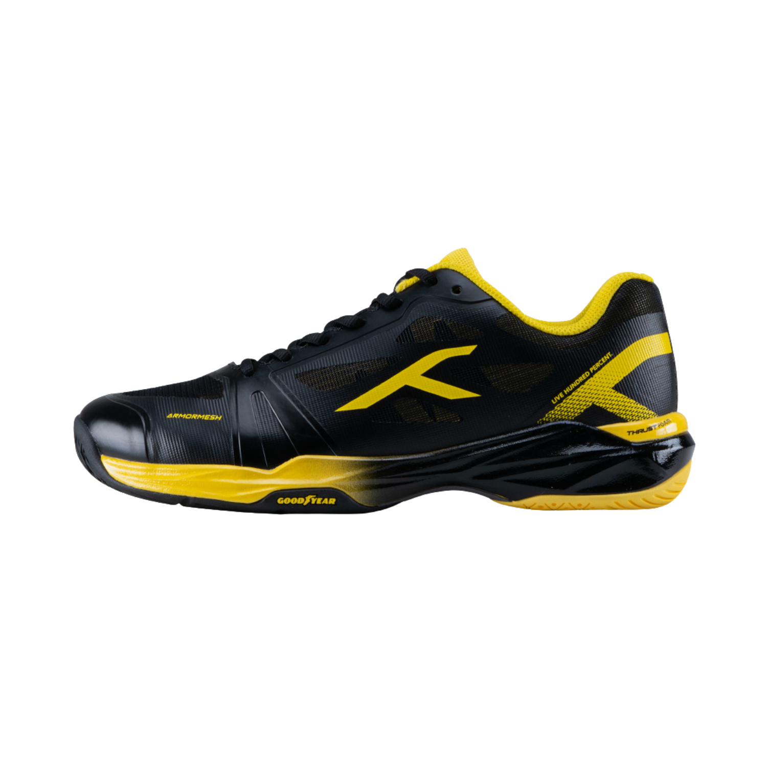 Hundred Phenom Badminton Shoes HBFS-5M243-1 Black Yellow Badminton Shoes Hundred