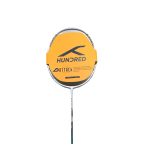 Hundred Battle 600 4U Badminton Racket - White/Verdigris/Gold Badminton Rackets Hundred