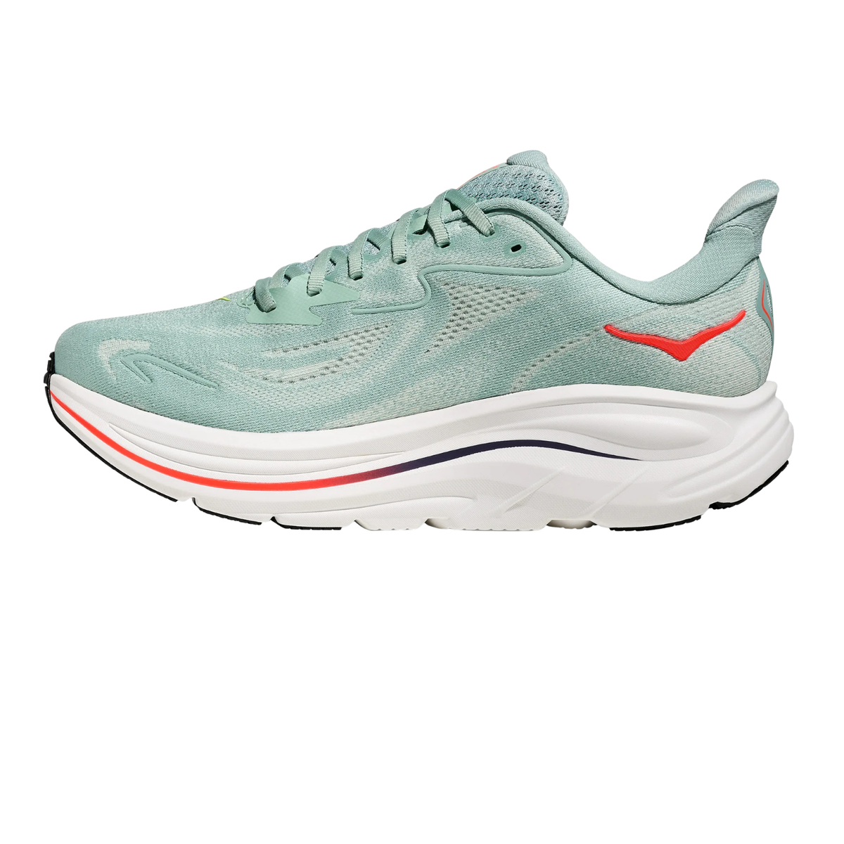 Hoka Clifton 10 Running Shoe Men - Sage/Neon Flame Running Shoes Hoka