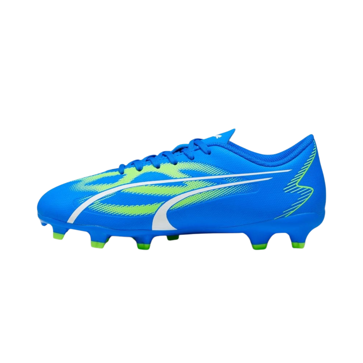 Puma Ultra Play FG/AG Football Boots Junior - Ultra Blue/ White/ Pro Green ULTRA BLUE PUMA WHITE PRO GREEN Football Boots Puma