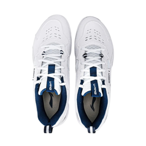 Li-Ning Almighty 5 Badminton Shoes, White/Blue, close-up detail