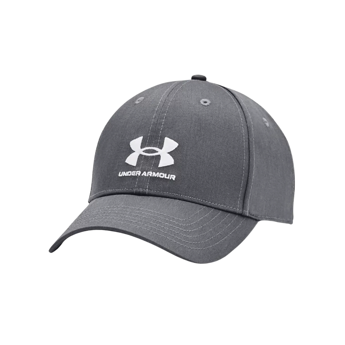 UA Branded Lockup Adjustable Cap Mens 1381645 Pitch Gray Black Headwear Under Armour