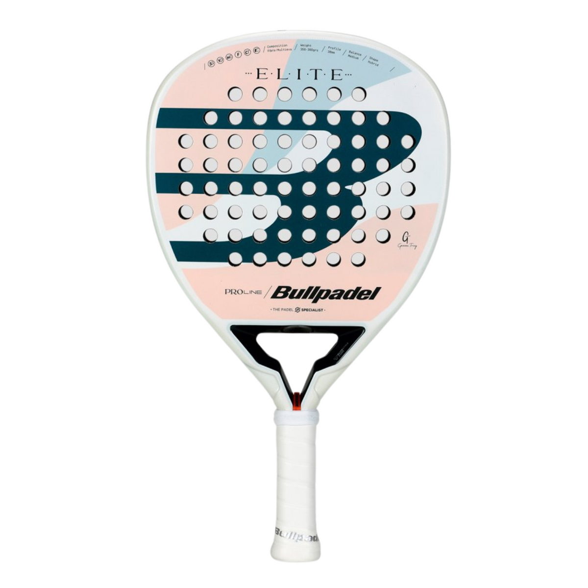 BullPadel Elite Women Padel Racket - White