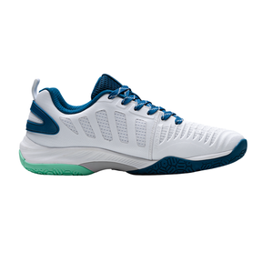 Hundred Hypercourt Badminton Shoes - White White Blue Badminton Shoes Hundred