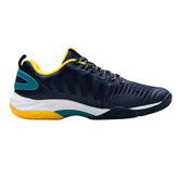 Hundred Hypercourt Badminton Shoes - Blue Navy Green Yellow Badminton Shoes Hundred