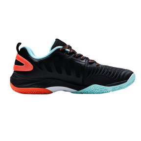 Hundred Hypercourt Badminton Shoes - Black Black Orange Blue Badminton Shoes Hundred