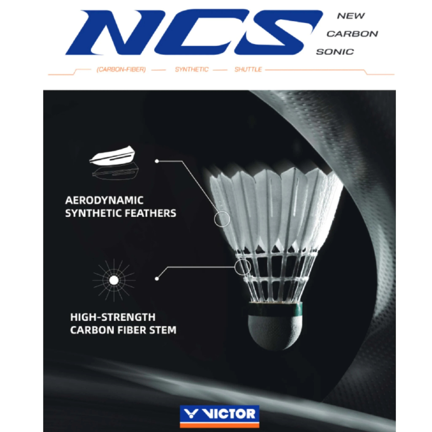 Victor New CarbonSonic NCS – Hybrid Badminton Shuttles Victor New CarbonSonic NCS – Hybrid Badminton Shuttles