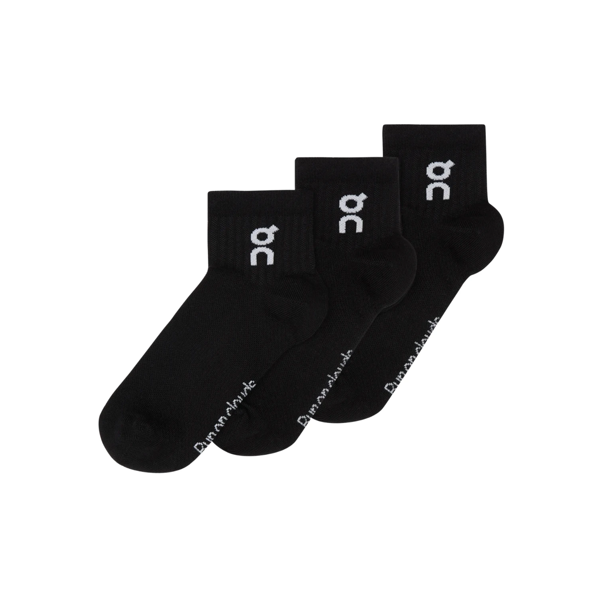 On Running Logo Sock Mid Unisex 3 Pcs - Black Black Clothing On Running