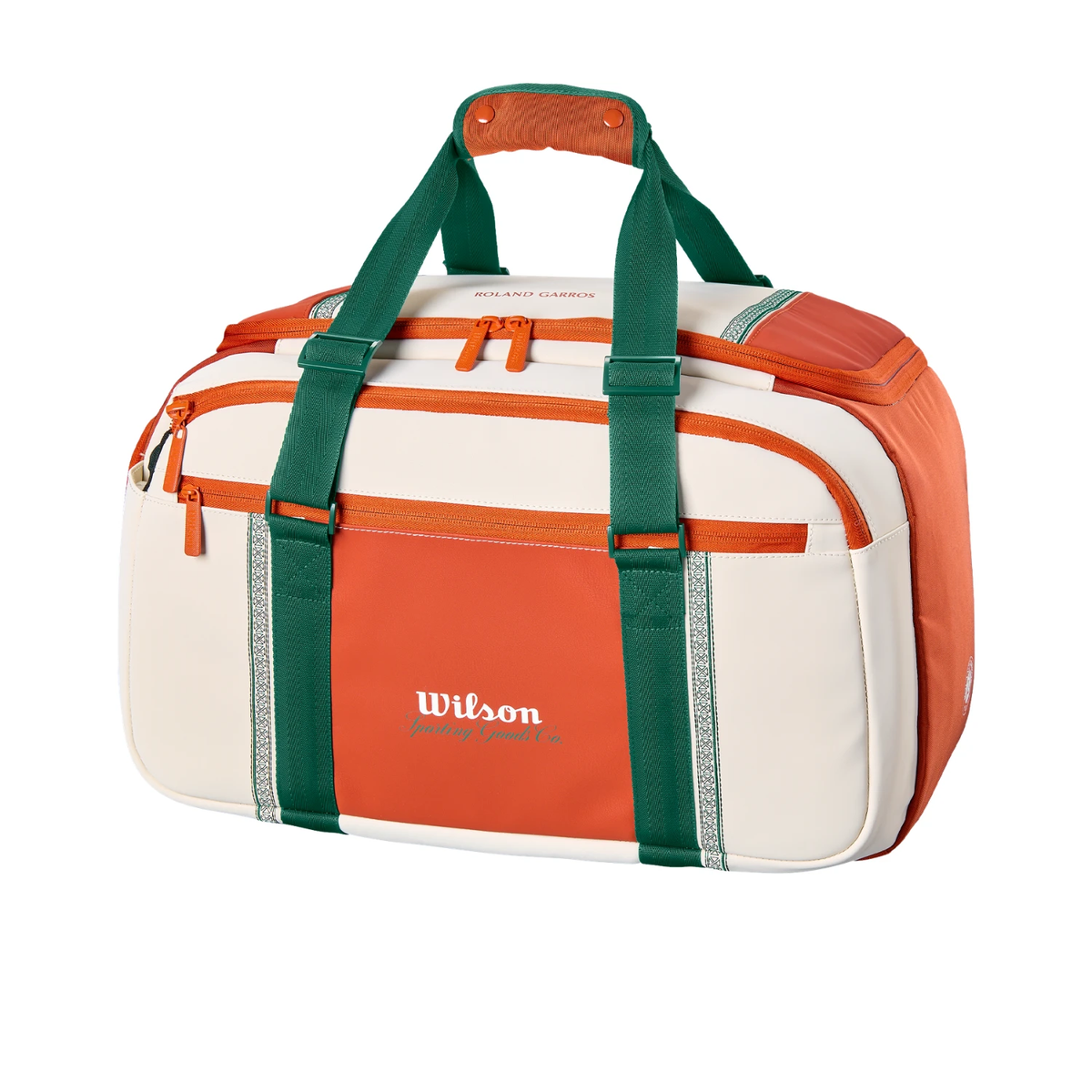 Wilson Roland Garros 2026 Small Duffle - Cream/Green Cream Clay Green Duffle Bag Luggage Wilson