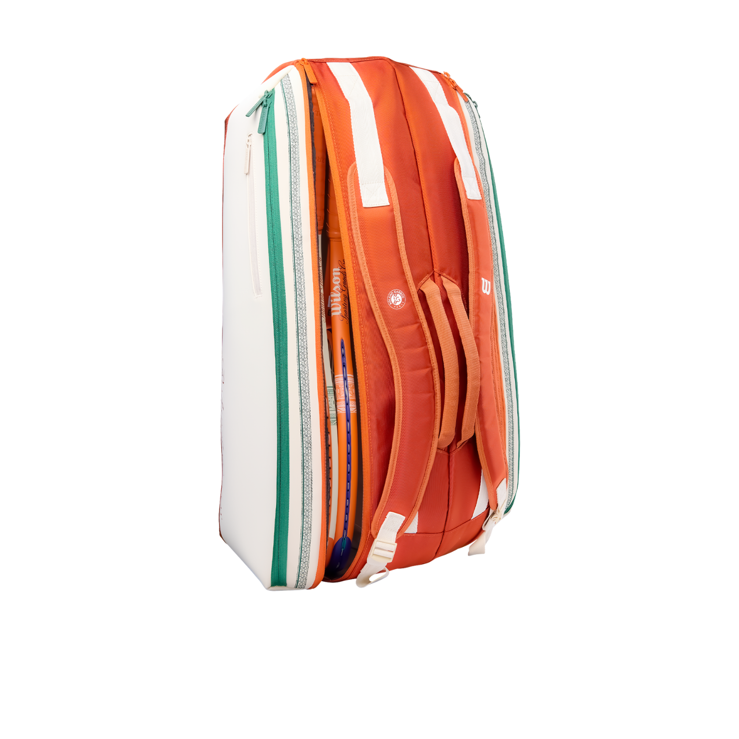 Wilson Roland Garros 2026 9 Racket Bag - Cream/Clay/Green Luggage Wilson