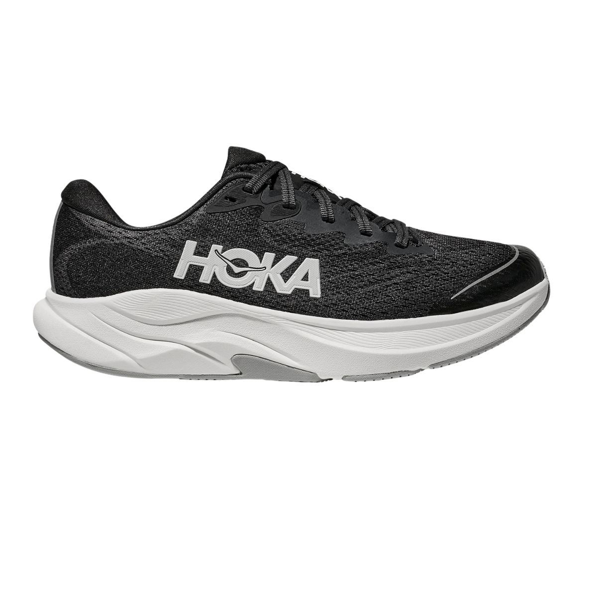 Hoka Rincon 4 Big Kids Running Shoe - Black/White Black White Running Shoes Hoka