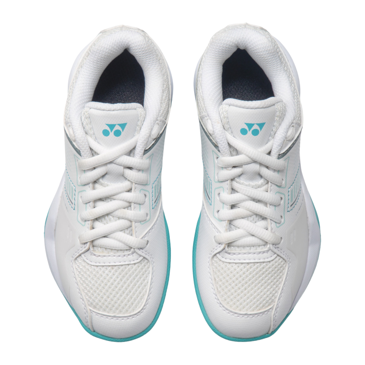 Yonex SHBSF1JREX PC Strider Flow Badminton Shoe Junior Lace - White/Mint Badminton Shoes Yonex