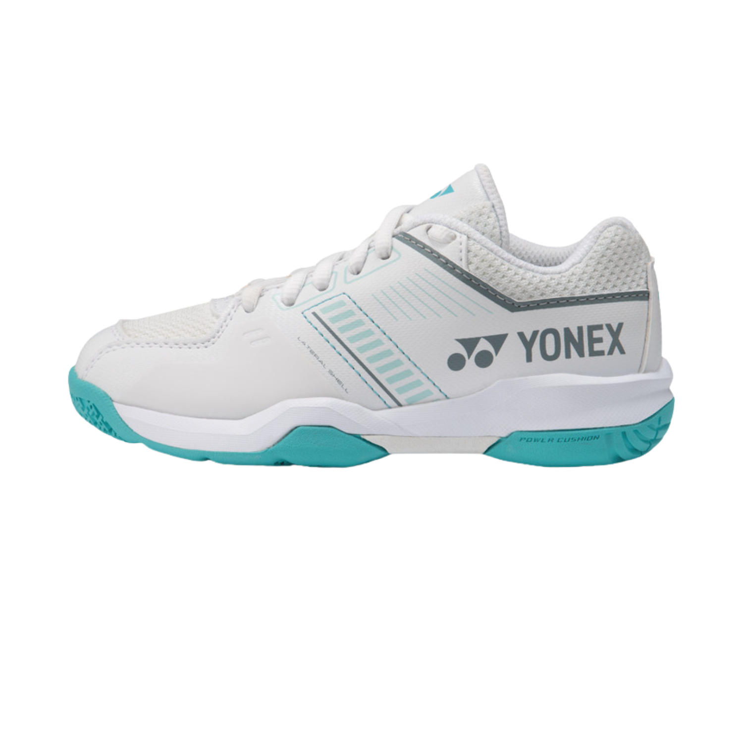 Yonex SHBSF1JREX PC Strider Flow Badminton Shoe Junior Lace - White/Mint White Mint Badminton Shoes Yonex