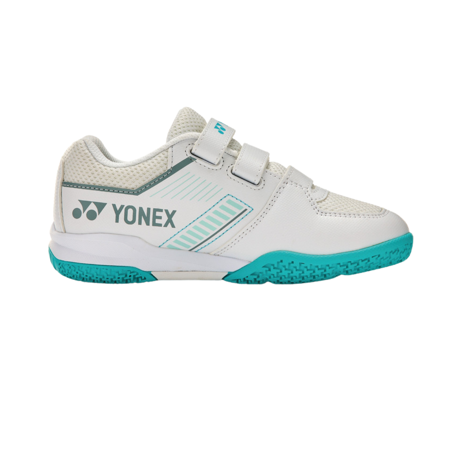 Yonex SHBSF1JBEX PC Strider Flow Badminton Shoe Junior Belt - White/Mint White Mint Badminton Shoes Yonex