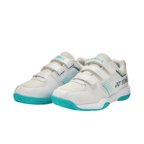 Yonex SHBSF1JBEX PC Strider Flow Badminton Shoe Junior Belt - White/Mint Badminton Shoes Yonex