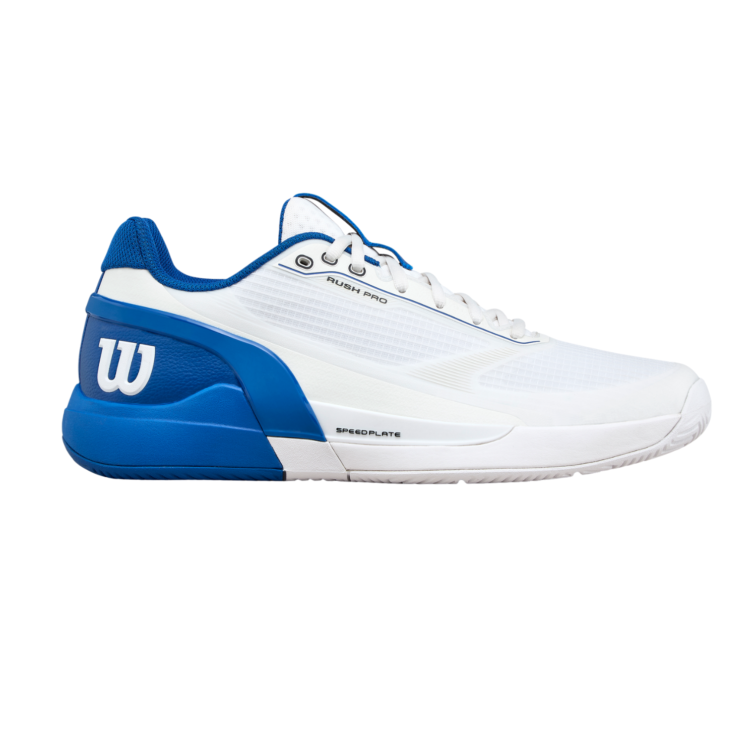 Wilson Rush Pro 5 Tennis Shoe Men - White/Blue White Deja Vu Blue Safety Yellow Tennis Shoes Wilson
