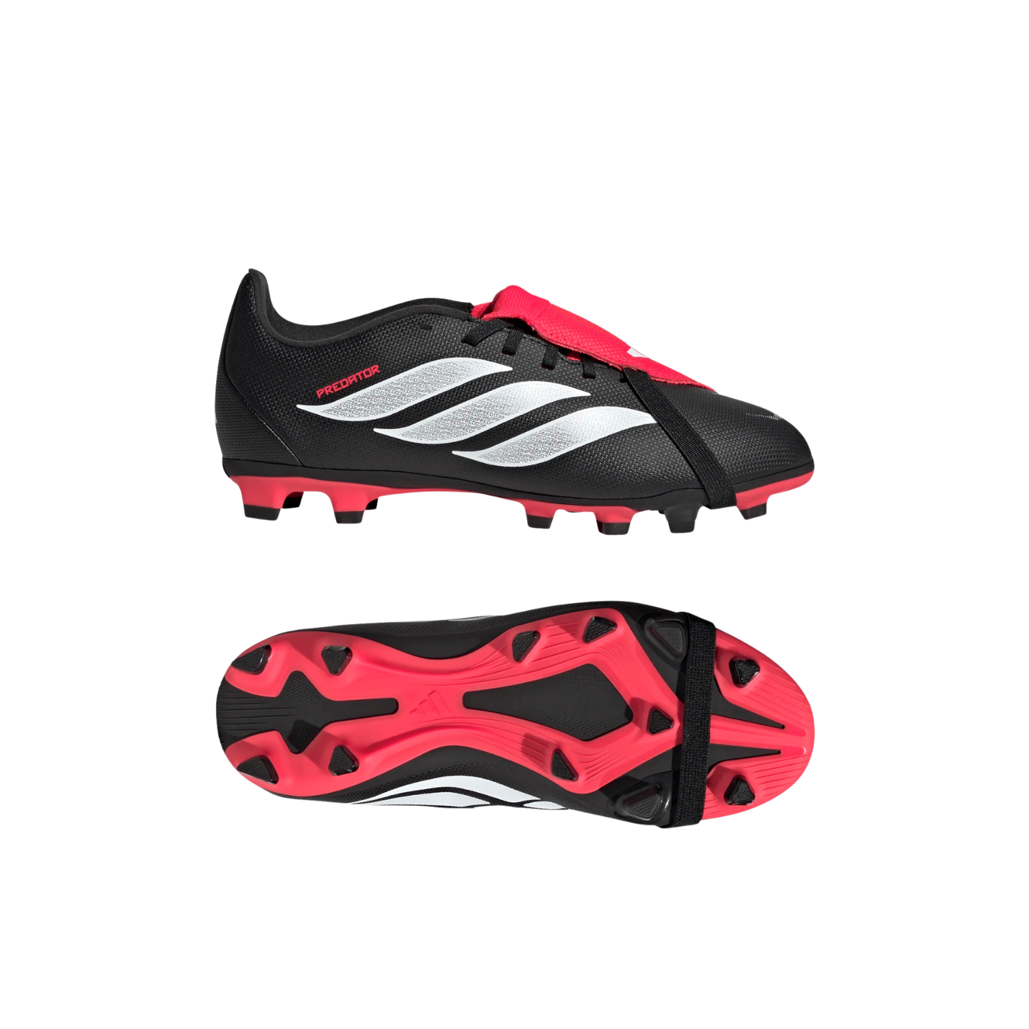 Adidas Predator Club FT FG Football Boots Kids - Black/White/Red shoes Adidas