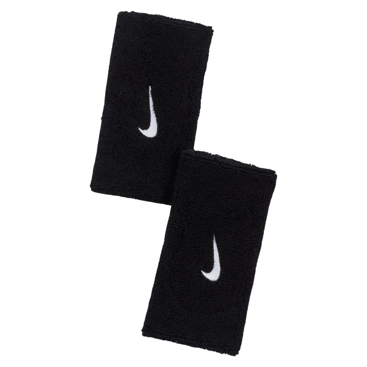 Nike Swoosh Classic Doublewide Wristbands 2 Pack - White/Black Black White One Size Accessories Nike