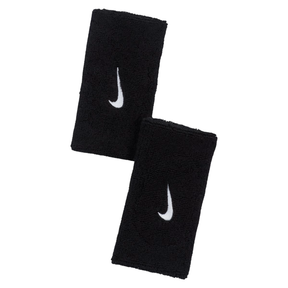 Nike Swoosh Classic Doublewide Wristbands 2 Pack - White/Black Black White One Size Accessories Nike