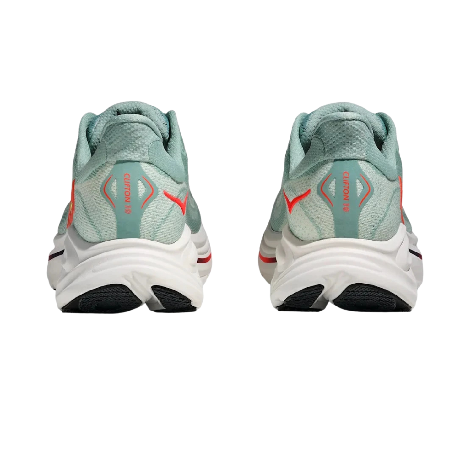 Hoka Clifton 10 Running Shoe Men - Sage/Neon Flame Running Shoes Hoka