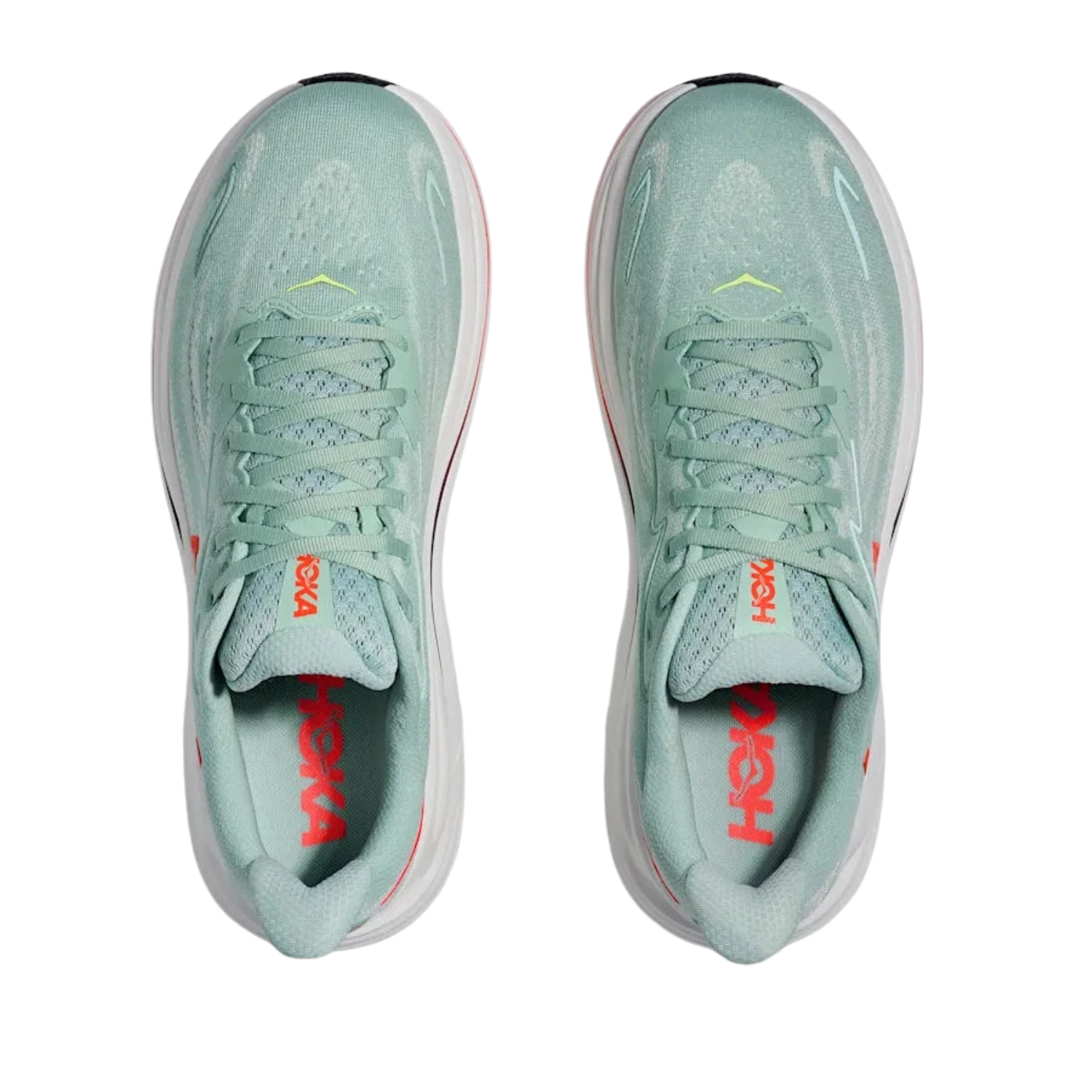 Hoka Clifton 10 Running Shoe Men - Sage/Neon Flame Running Shoes Hoka