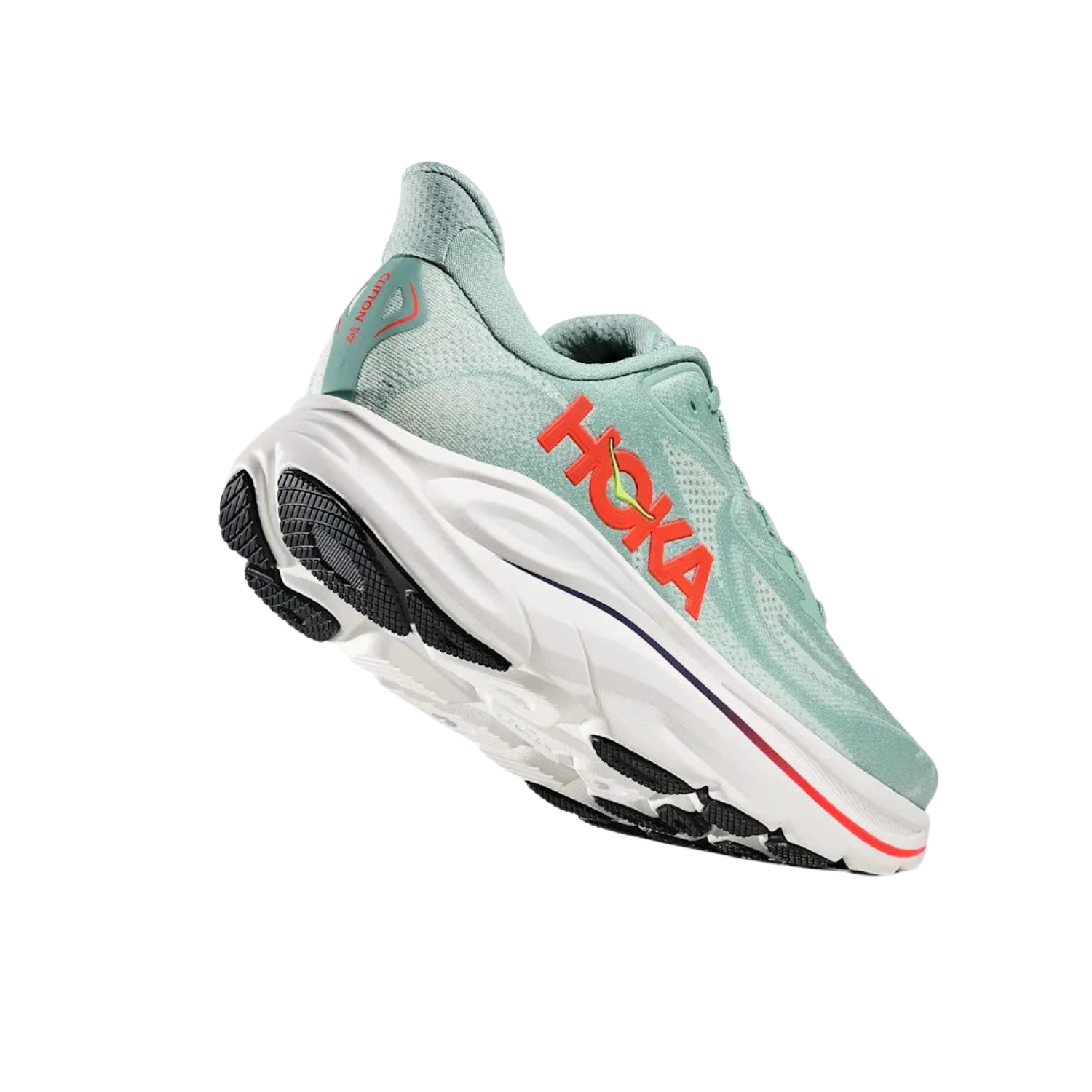 Hoka Clifton 10 Running Shoe Men - Sage/Neon Flame Running Shoes Hoka