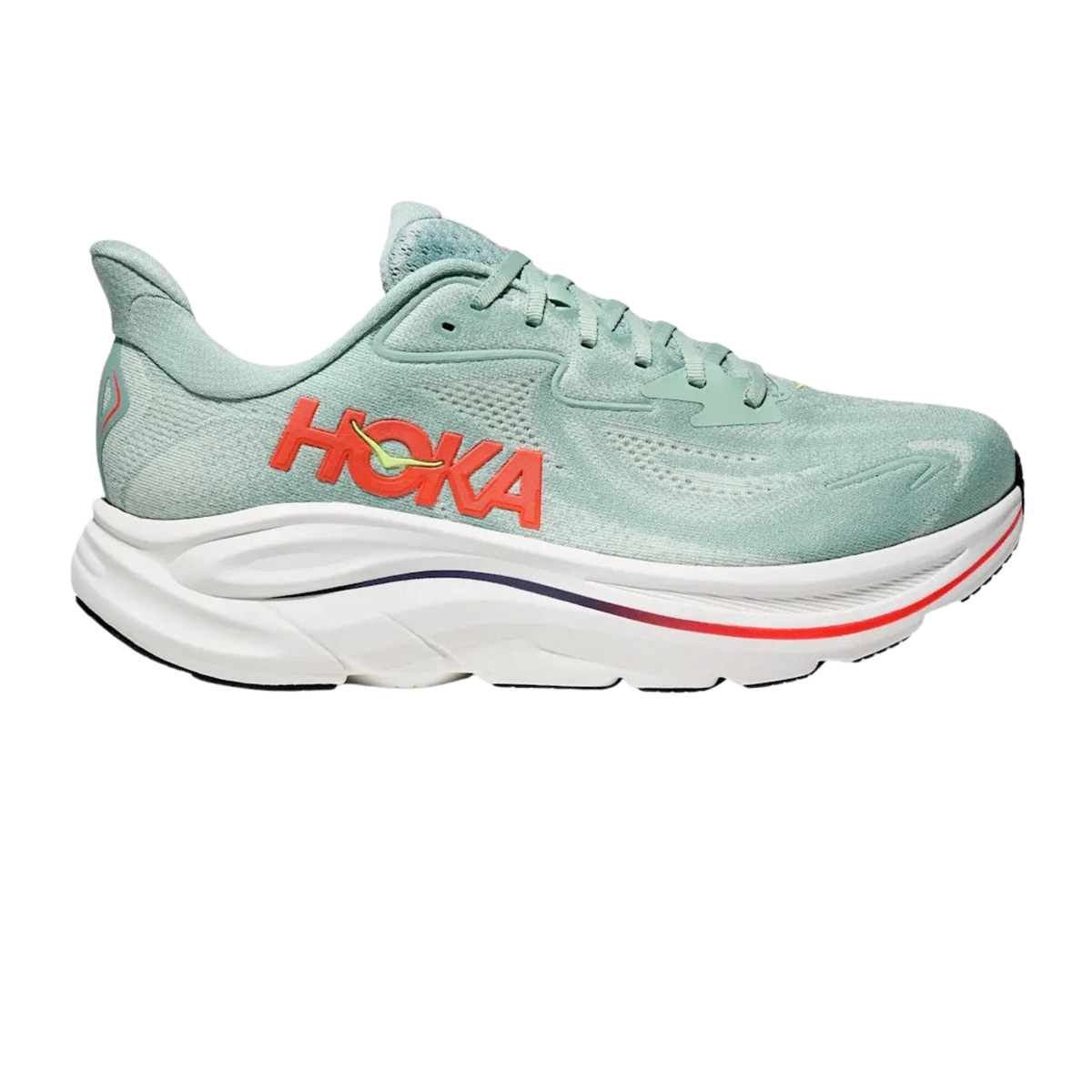 Hoka Clifton 10 Running Shoe Men - Sage/Neon Flame Sage Neon Flame Running Shoes Hoka