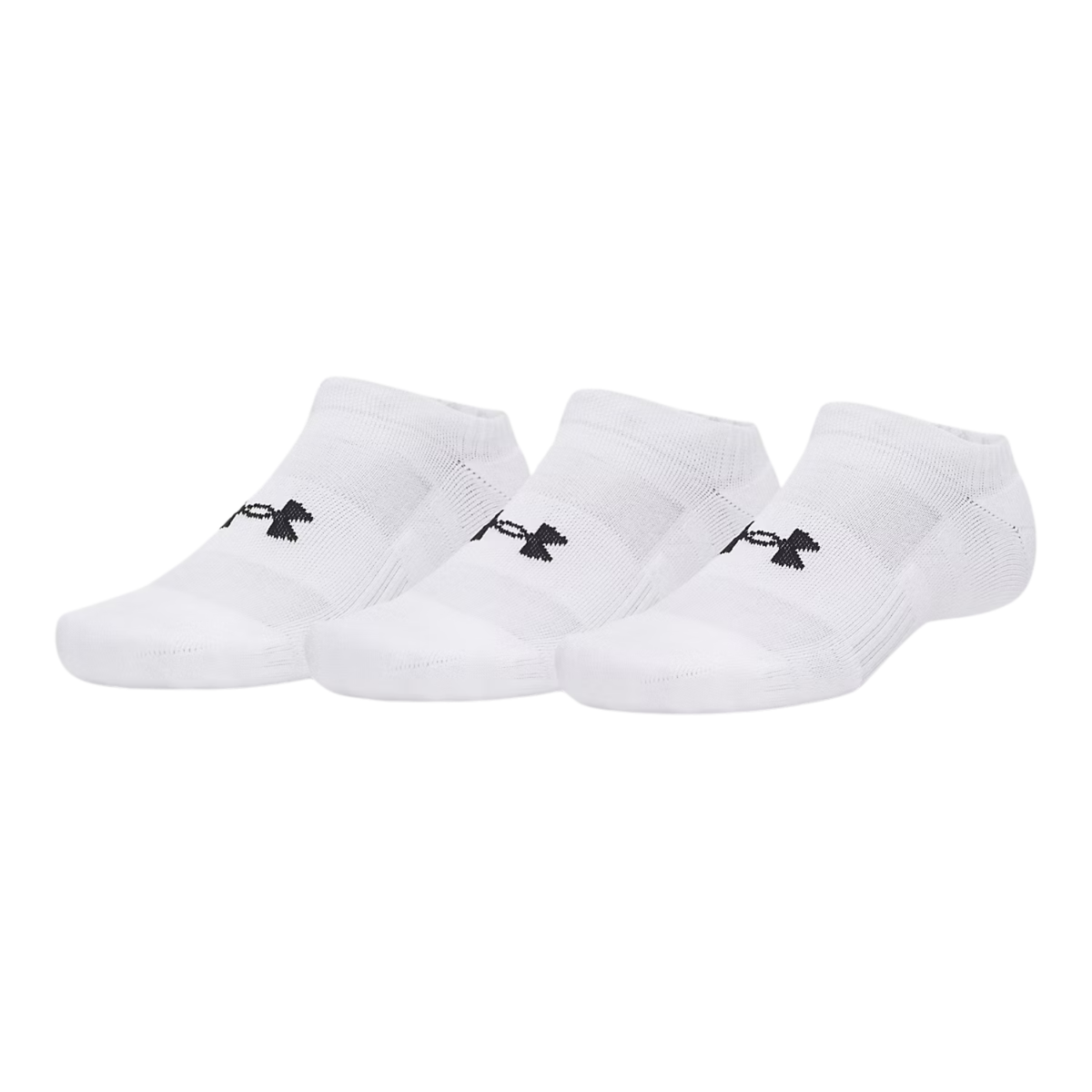 Under Armour Performance Cotton 3Pk No Show Socks Unisex - White White Clothing Under Armour