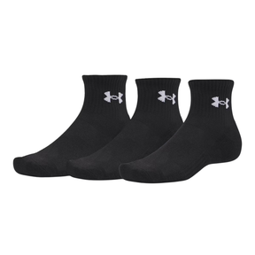 Under Armour Performance Cotton 3Pk Quarter Socks Unisex - Black Black Clothing Under Armour