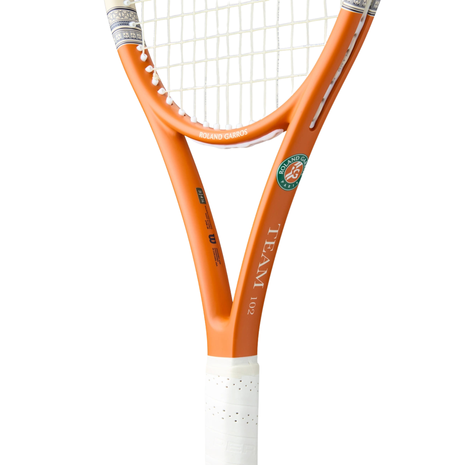 Wilson Roland Garros Team 102 2026 Tennis Racket - White/Orange Tennis Rackets Wilson